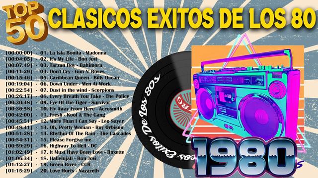 Top 50 Clasicos Exitos De Los 80 En Ingles #musicadelos80s