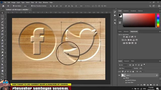 How to Create LOGO Wood Carve in Photoshop CC 2020 смотреть онлайн