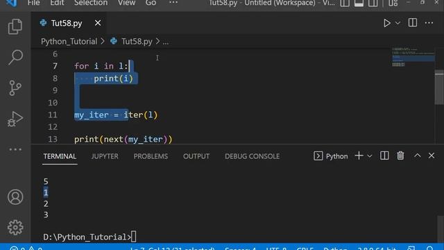 Python Tutorial #tutorial 58| iterator vs iterable смотреть онлайн