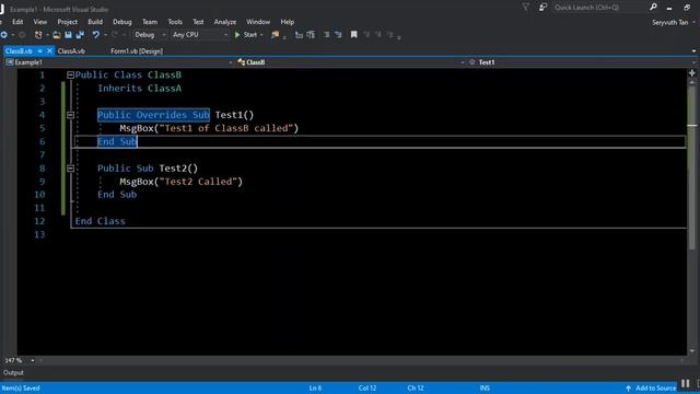Example 1 (OOP with VB.Net - Chapter 03) - Override Method смотреть онлайн