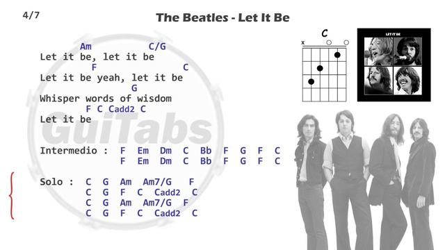 LET IT BE 🙏 - The Beatles ( Lyrics - GUITAR Chords 🎸- Karaoke ) смотреть онлайн