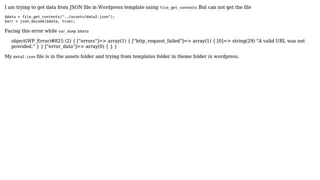 Wordpress: How to get json file in wordpress template? смотреть онлайн