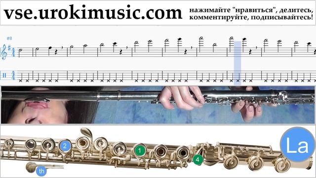 Как играть на флейте The Pink Panther - Theme Song Табы часть 1 упражнения um-i821 смотреть онлайн