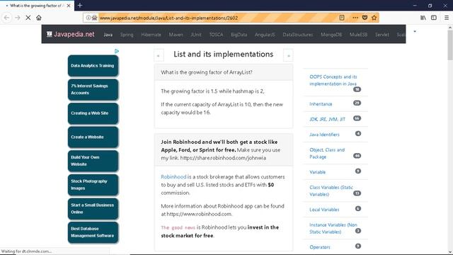What is the growing factor of ArrayList?
| javapedia.net смотреть онлайн