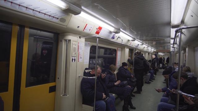 Russia, Moscow, Metro Ride From Ку́рская To Тага́нская