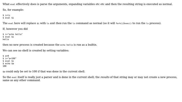 Is eval implemented by creating a shell process to evaluate the following command? (3 Solutions!!) смотреть онлайн