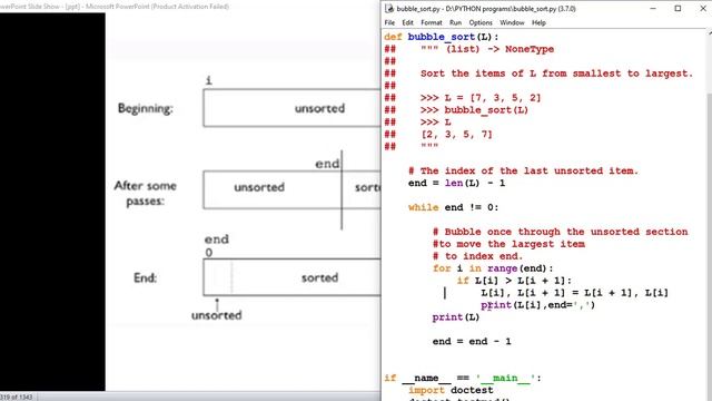 Bubble Sort using Python смотреть онлайн