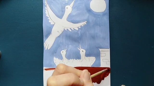 Как нарисовать аиста. Урок рисования для детей. Как нарисовать птицу смотреть онлайн