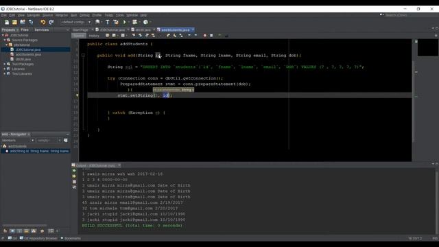 JAVA JDBC tutorial for beginners Inserting data to Database 09 смотреть онлайн