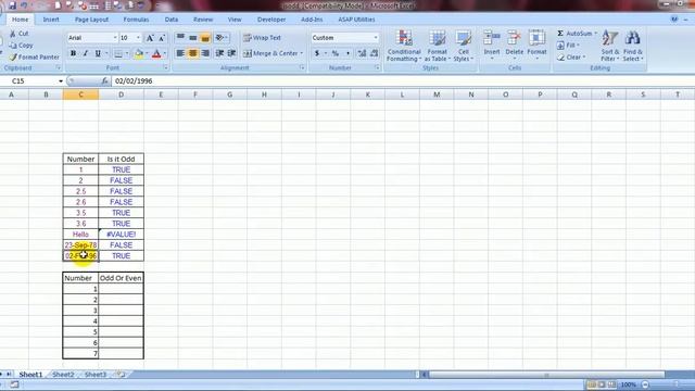 Excel : Isodd Formula in Excel смотреть онлайн