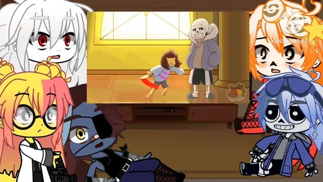 Undertale reacts to sans vs frisk animation||gacha club смотреть онлайн