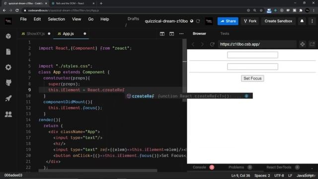20 React createRef method смотреть онлайн