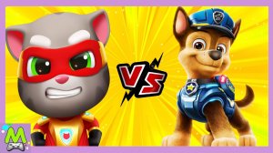 Говорящий Том Герои vs Щенячий Патруль.Кошки против Собак.Кто Быстрее и Сильнее