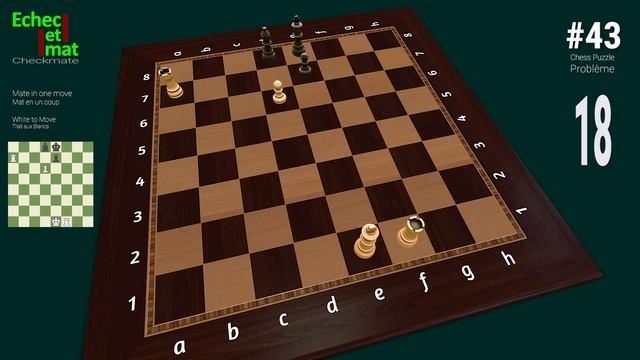 #43 Daily Chess Puzzle [mate in 1 move] Problem with 3D solution | Checkmate смотреть онлайн