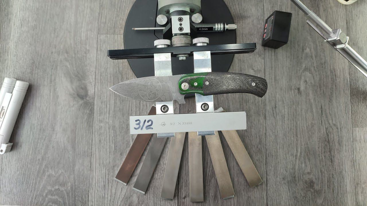 Заточка складного ножа "Голем", полтавские эльборы на медно оловянной и фенолформальдегидной связках смотреть онлайн