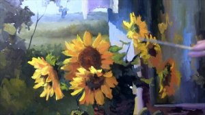 Видео урок по живописи маслом "Подсолнухи" (полная версия) +79857776200