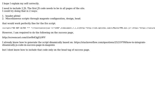 Magento: How to add Javascript code on the head tag, for only success page,? (2 Solutions!!) смотреть онлайн