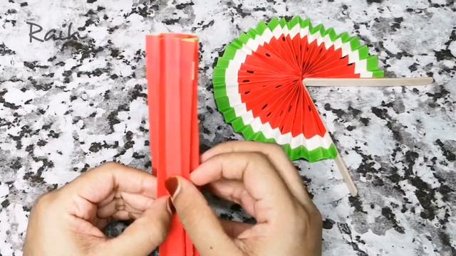 Paper Pop-up Fans - DIY Watermelon Hand Fans - Watermelon Paper Craft- Paper Craft