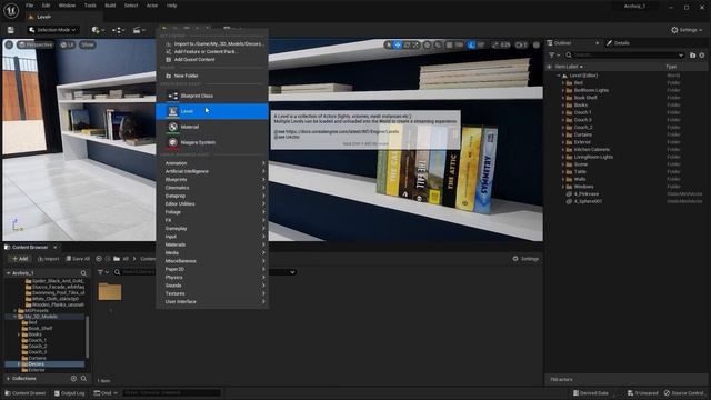 32. Unreal Engine 5.1 Для архитектурной визуализации - Дизайн книжной полки смотреть онлайн