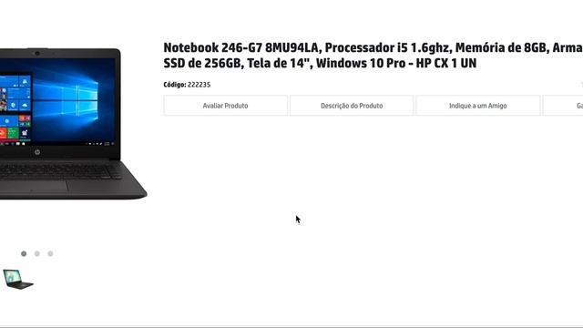 Notebook 246 G7 8MU94LA, Processador i5 1 6ghz, Memória de 8GB, Armazenamento SSD de 256GB, Tela d смотреть онлайн