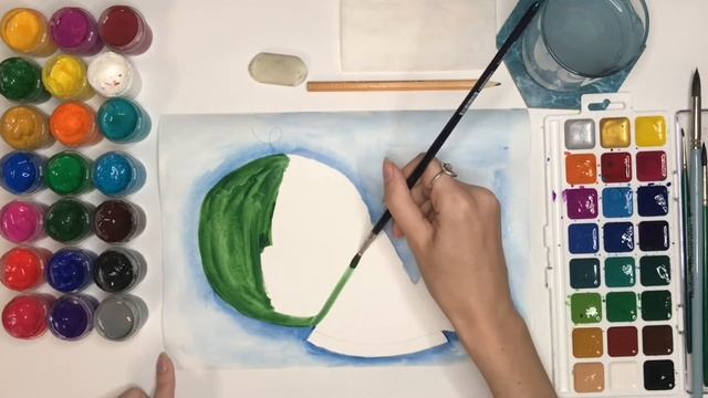Арбузный натюрморт. Как нарисовать арбуз? Как научить детей рисовать гуашью. смотреть онлайн