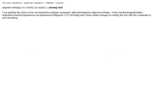 Magento: Too many arguments, expected arguments "command" "config" смотреть онлайн