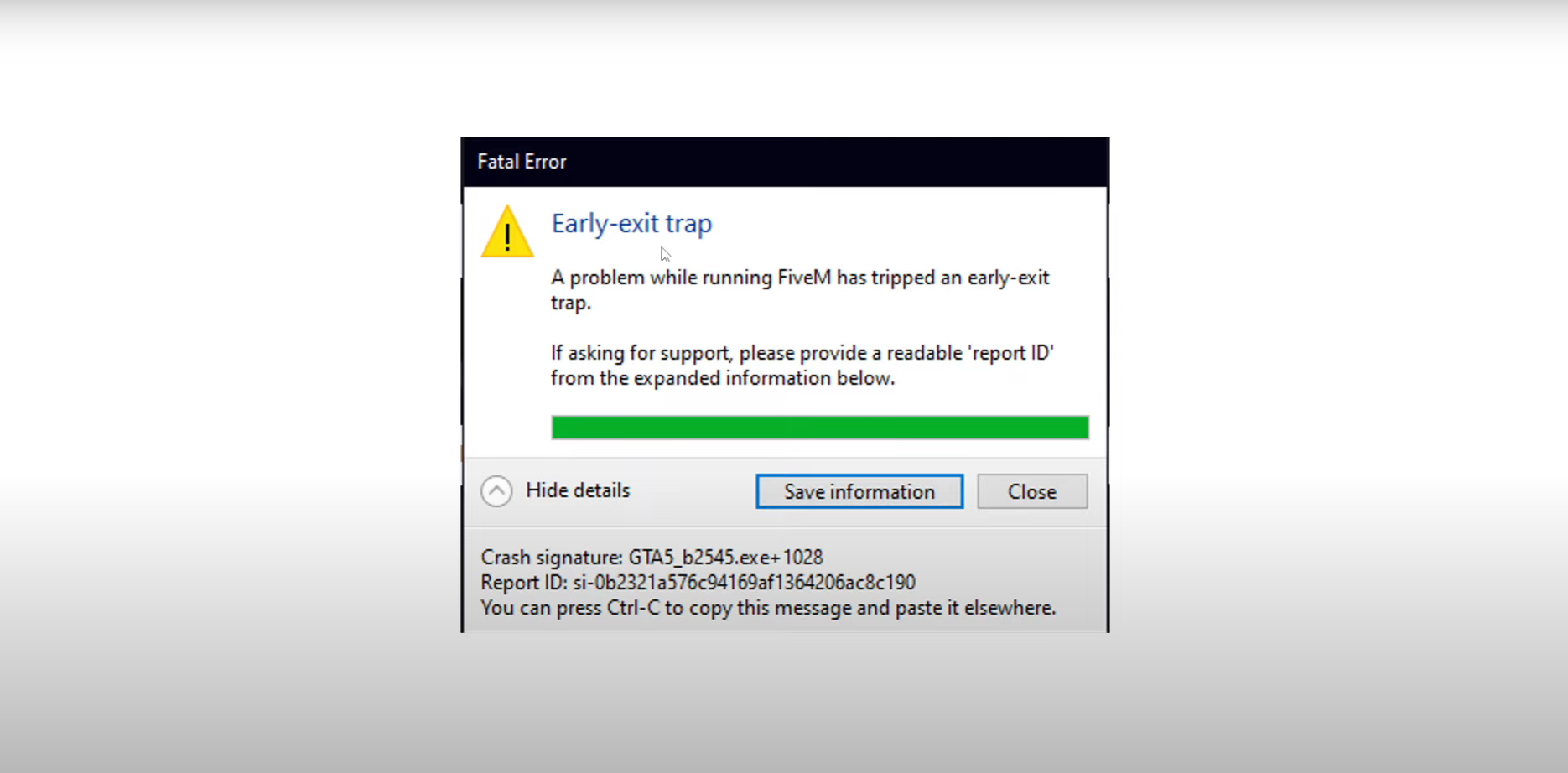 FiveM how to fix Early-Exit trap. (Ошибка раннего выхода FiveM) смотреть онлайн