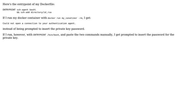 Ubuntu: Docker entrypoint will not prompt for my input смотреть онлайн