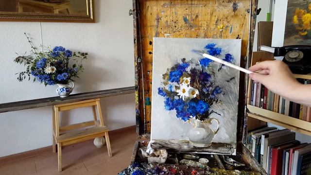 Процесс создания натюрморта. Летний букетик. Этюд смотреть онлайн