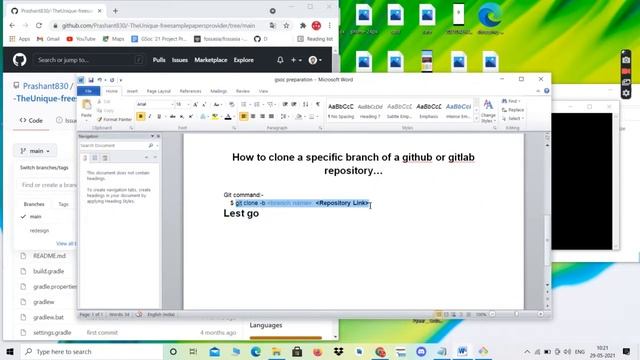 How To Clone a Specific Branch of a Github | GitLab Repository with help of Git Bash смотреть онлайн