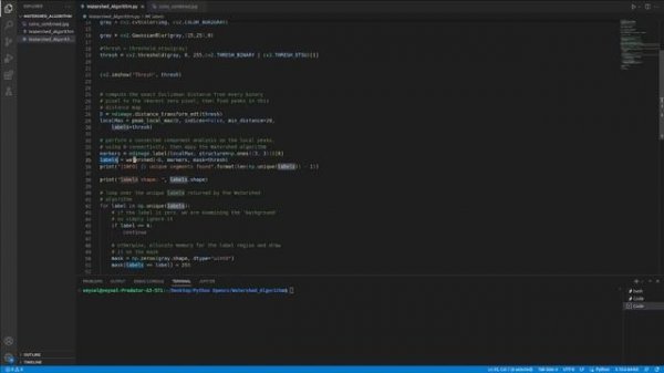 Python - OpenCV - Watershed Algorithm