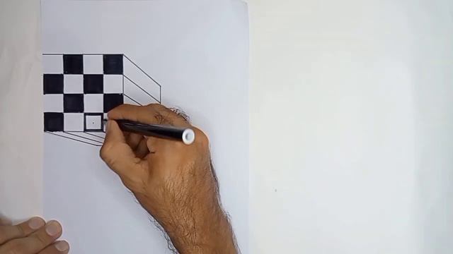 3D checkered shape || One point perspective art trick смотреть онлайн