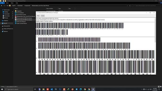 How To Install Barcode Font (Code 39 Barcode Font)