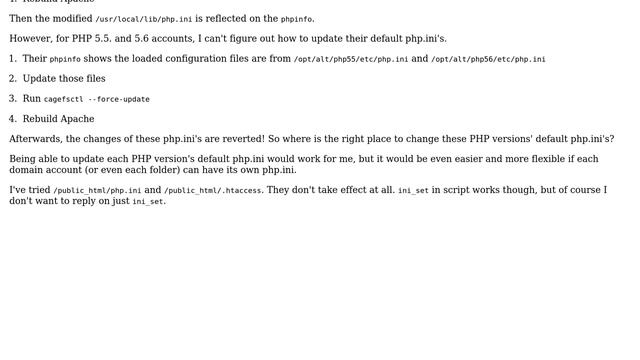 Cloudlinux + CageFS + PHP Selector - how to update default php.ini for each PHP version смотреть онлайн