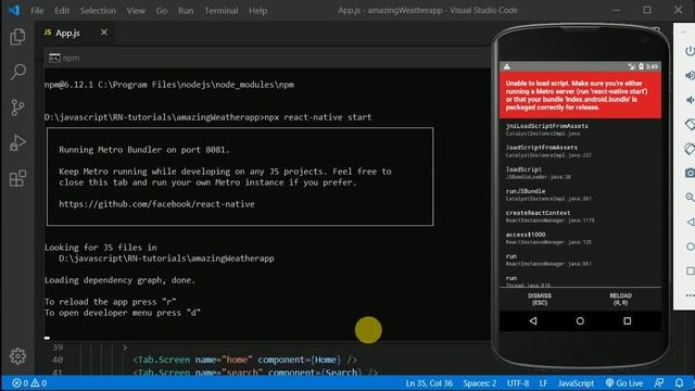 #5 - Adding Tab Navigation in Weather app | React Native cli tutorial смотреть онлайн