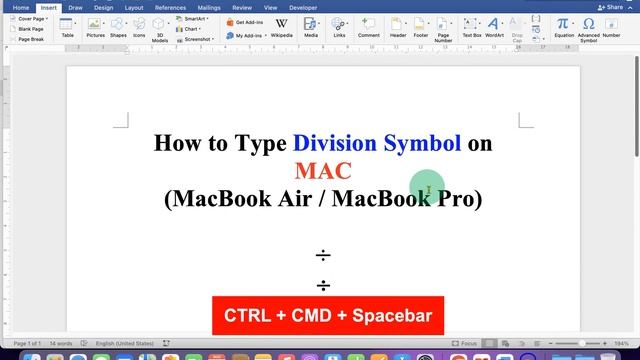 How to Type Division Symbol on MAC - [ ÷ ] смотреть онлайн