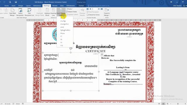Word certificate link excel edit speak khmer, how to study word access to excel ,toturel , смотреть онлайн