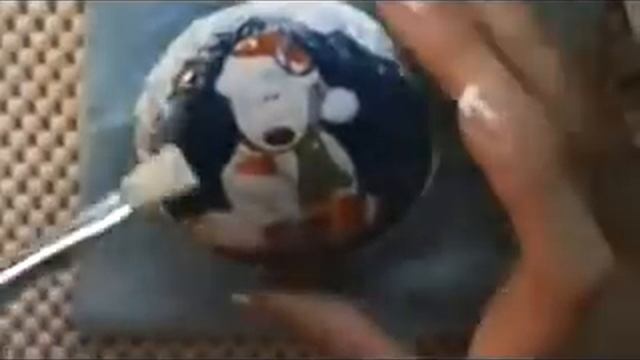 новогодняя игрушка плоский шар,декупаж смотреть онлайн