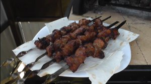 Уличная печь. Приготовление шашлыка в печи