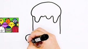 Как нарисовать пасхальный кулич  / Рисунки на Пасху / Мультик раскраска для детей