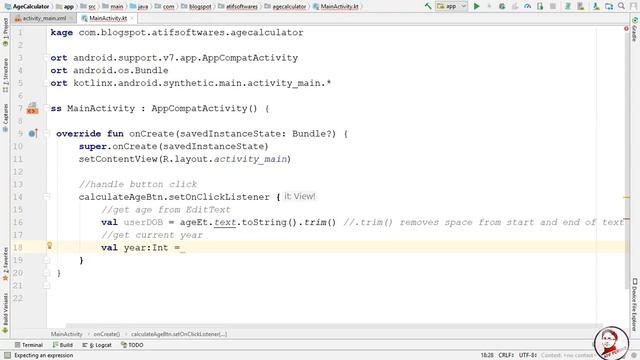 Age Calculator App (Kotlin) - Android Studio Tutorial смотреть онлайн