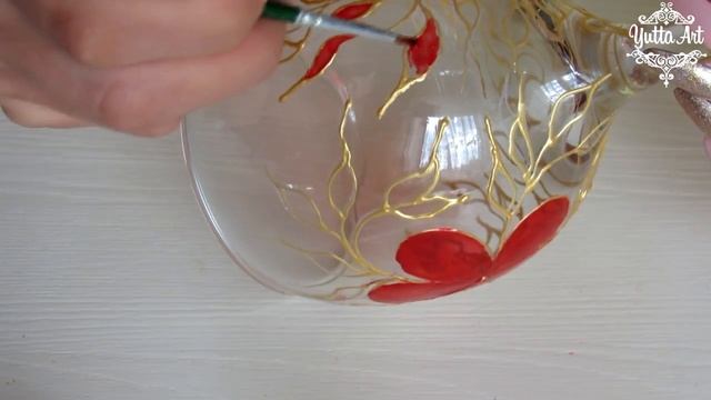 Оформление бокалов / Как декорировать / Витражная роспись / DIY смотреть онлайн