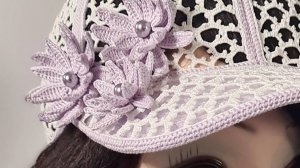 Детская бейсболка крючком, арт кружево