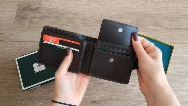 Обзор мужского кожаного кошелька Visconti HT-10 brn смотреть онлайн