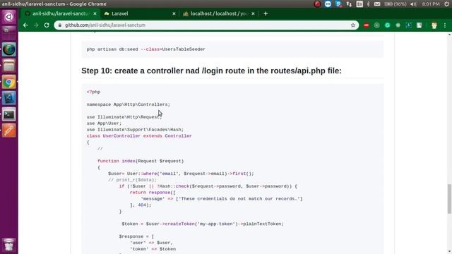 Laravel tutorial - sanctum | API authorization example смотреть онлайн
