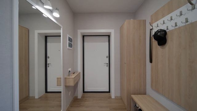 Дизайн интерьера 2х комнатной квартиры в светло-зелёной гамме. Семья из 3-х человек. смотреть онлайн