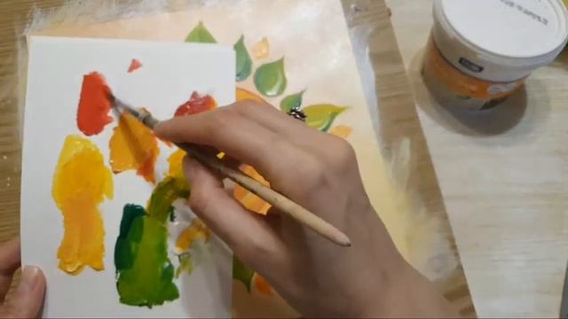 Рисуем онлайн осеннюю мандалу акрилом!