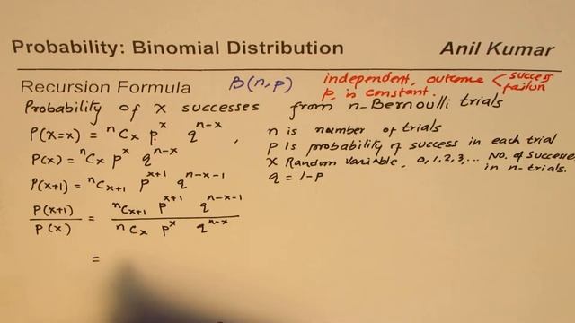 How to Develop Recursion Formula for Binomial Distribution смотреть онлайн