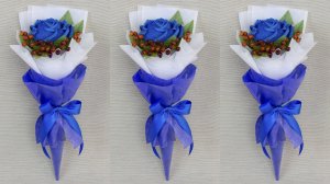 Мини букет с розой из гофрированной бумаги. Как Красиво Упаковать одну Розу