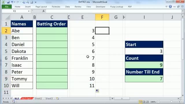 Excel Magic Trick 917: Rotating List With Formula (For Little League Baseball Batting Order) смотреть онлайн
